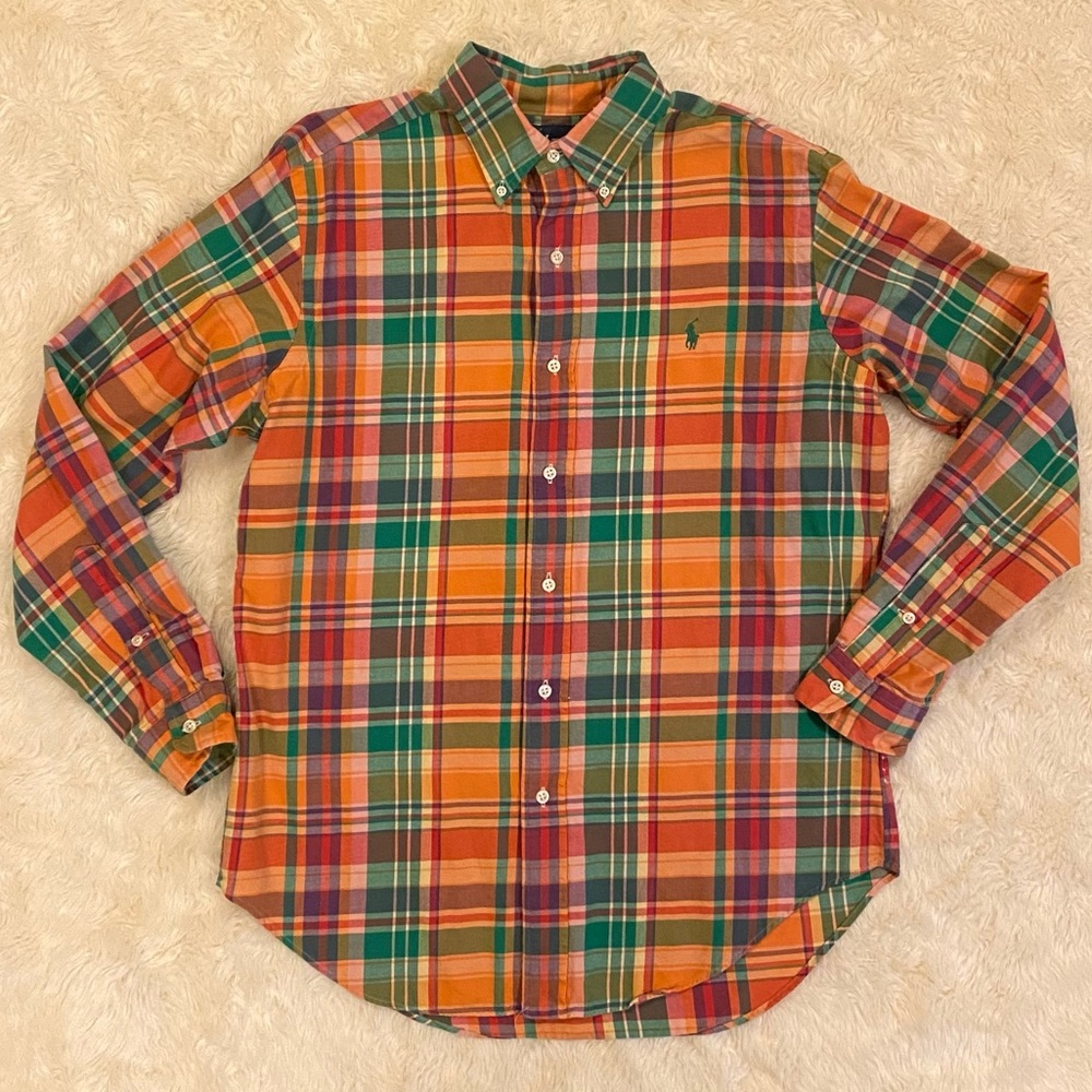 Polo Ralph Lauren Classic Fit Plaid Oxford Button Down Long Sleeve